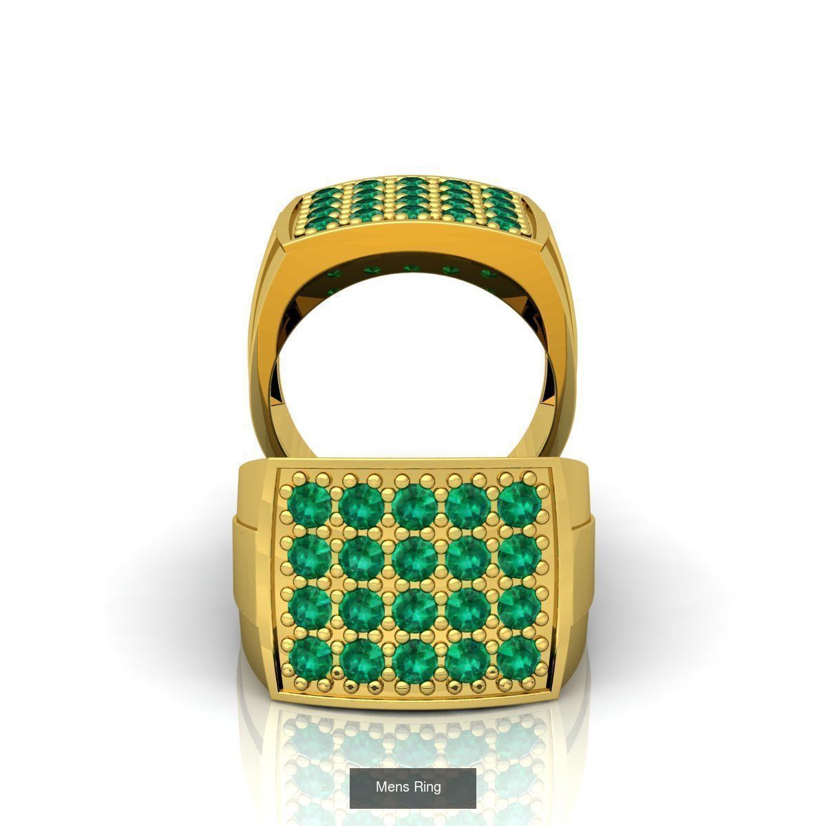 31 Nice Color Stone Mens  Ring Collcetion 3D Model Collection_8