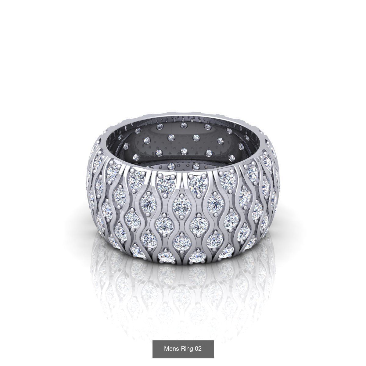 31 Nice Color Stone Mens  Ring Collcetion 3D Model Collection_9