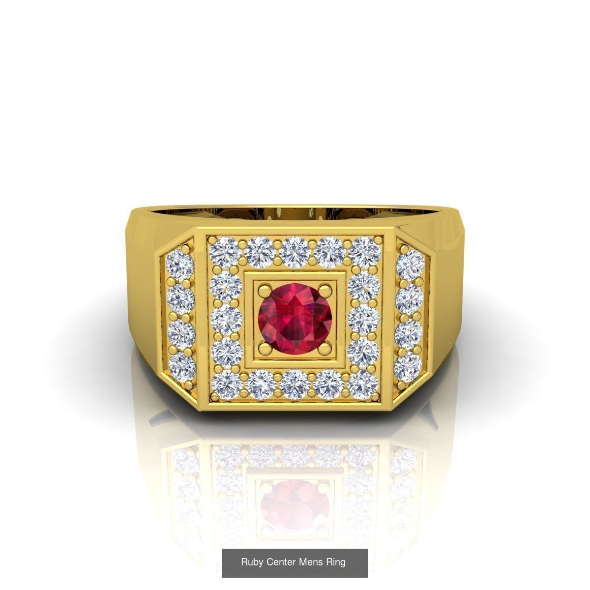 31 Nice Color Stone Mens  Ring Collcetion 3D Model Collection_27