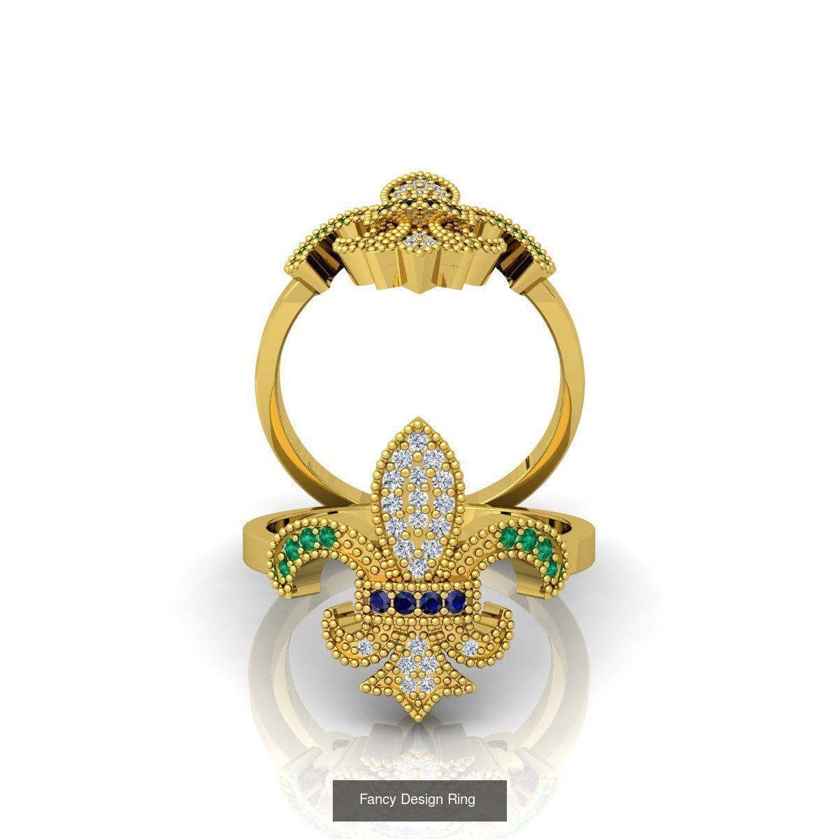 31 Nice Color Stone Mens  Ring Collcetion 3D Model Collection_12