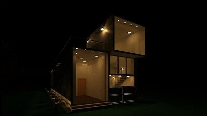 residential House 2BHK with shop 3D model