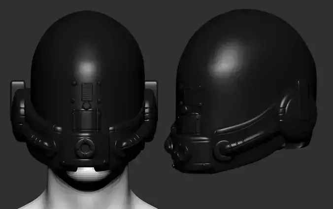 helmet high poly sculpt 3d printable