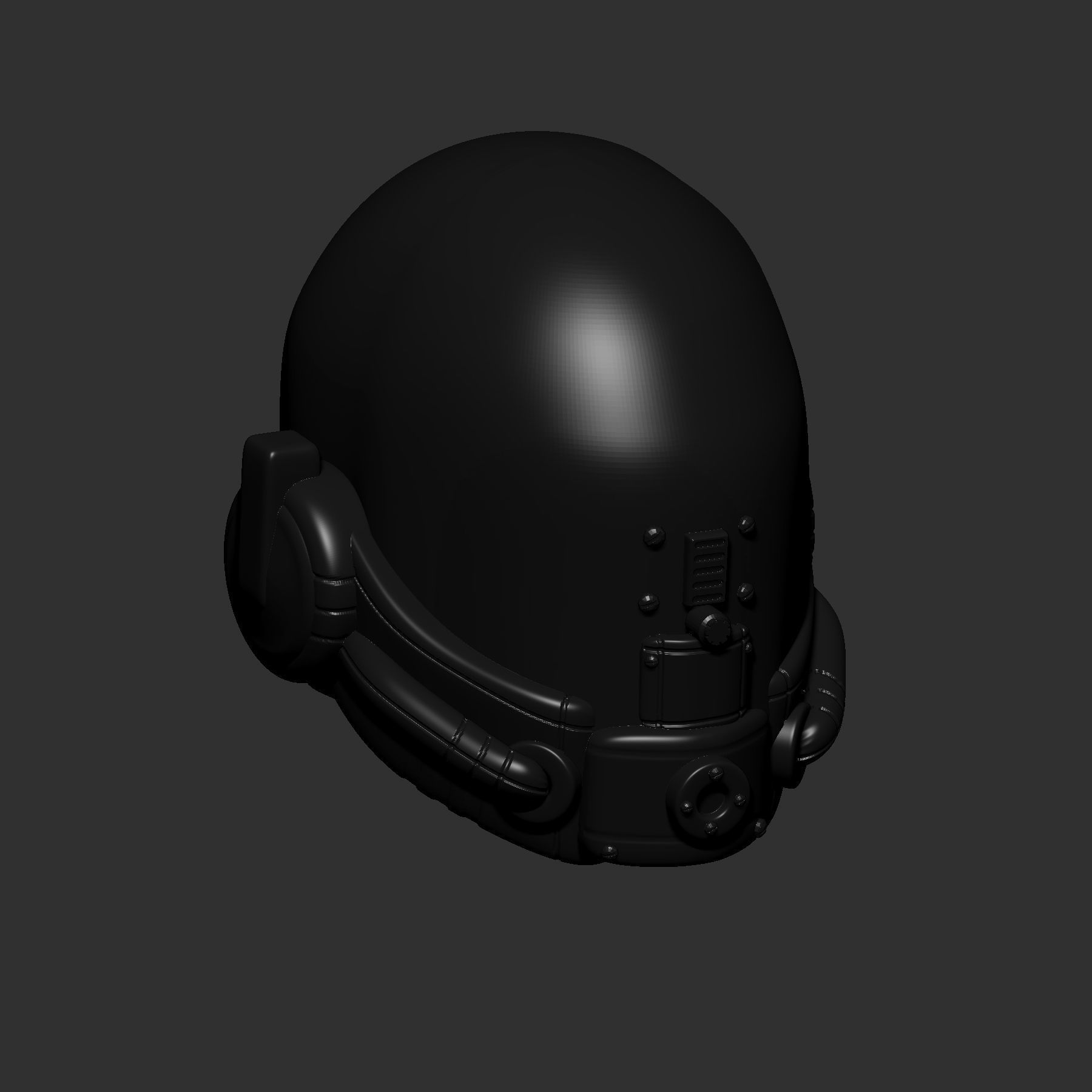 helmet high poly sculpt 3d printable 3D model_5
