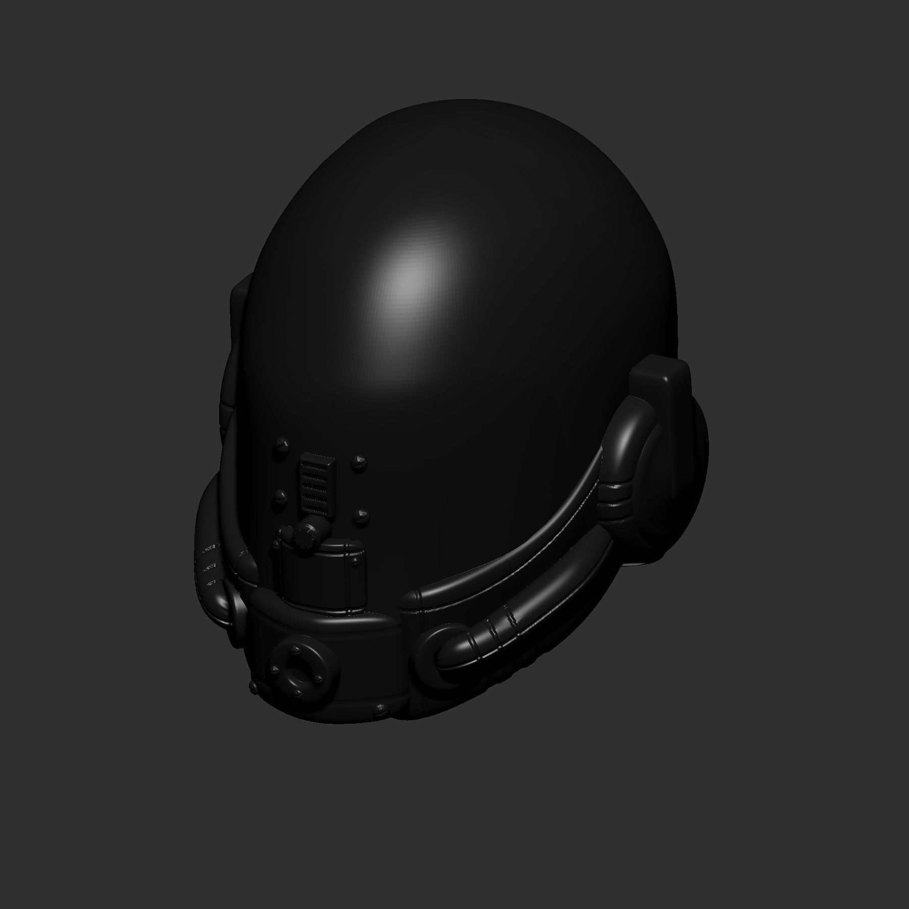 helmet high poly sculpt 3d printable 3D model_6