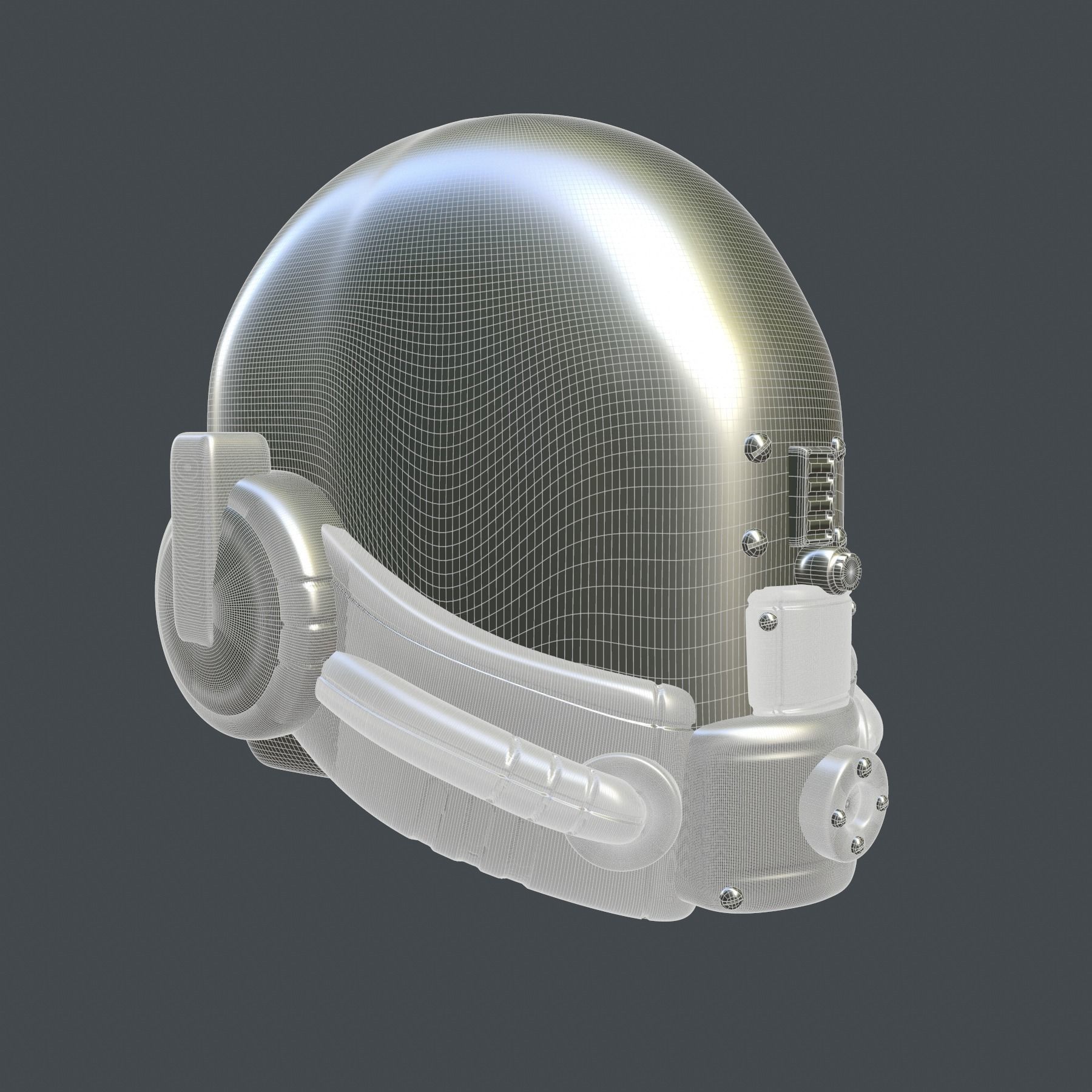helmet high poly sculpt 3d printable 3D model_9