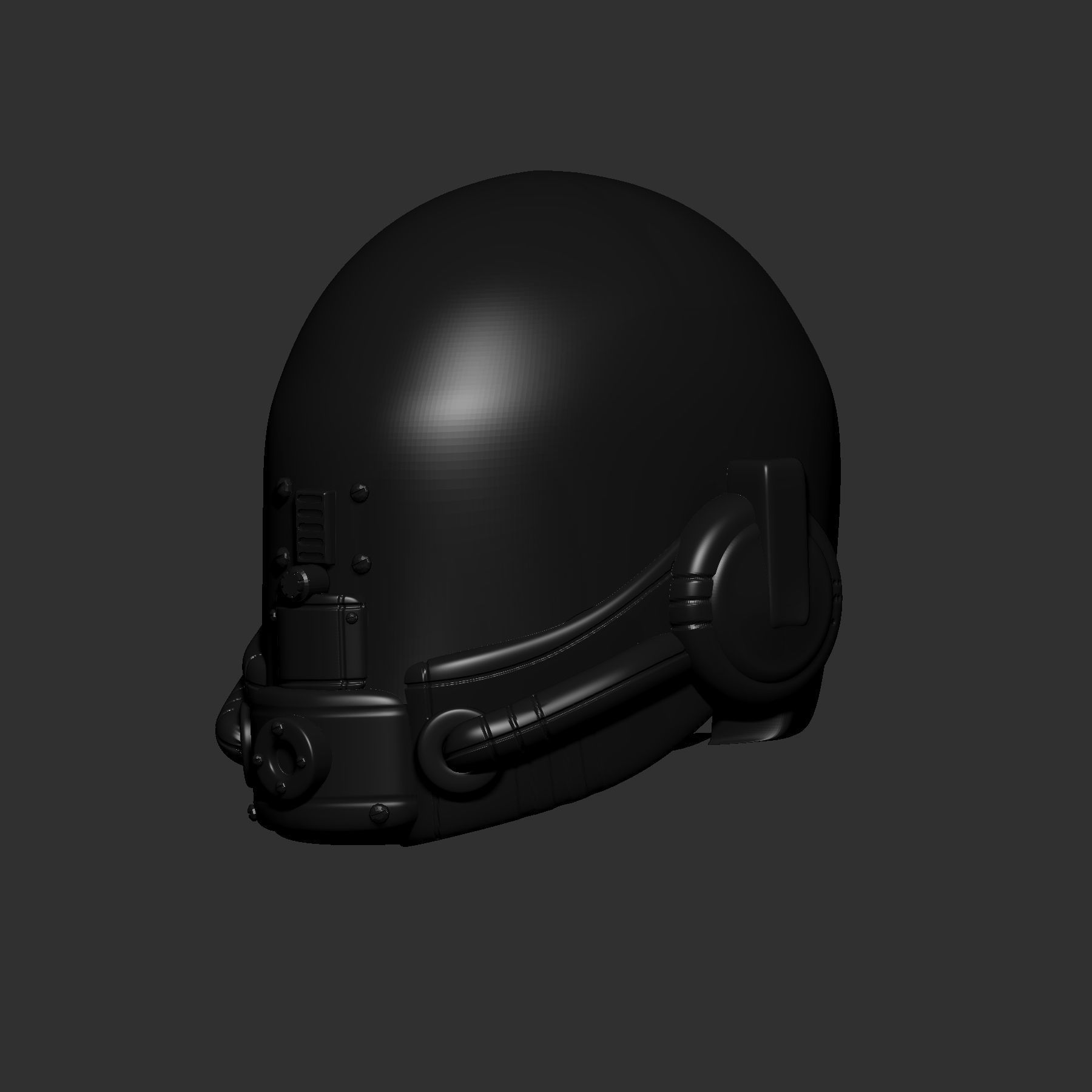 helmet high poly sculpt 3d printable 3D model_3