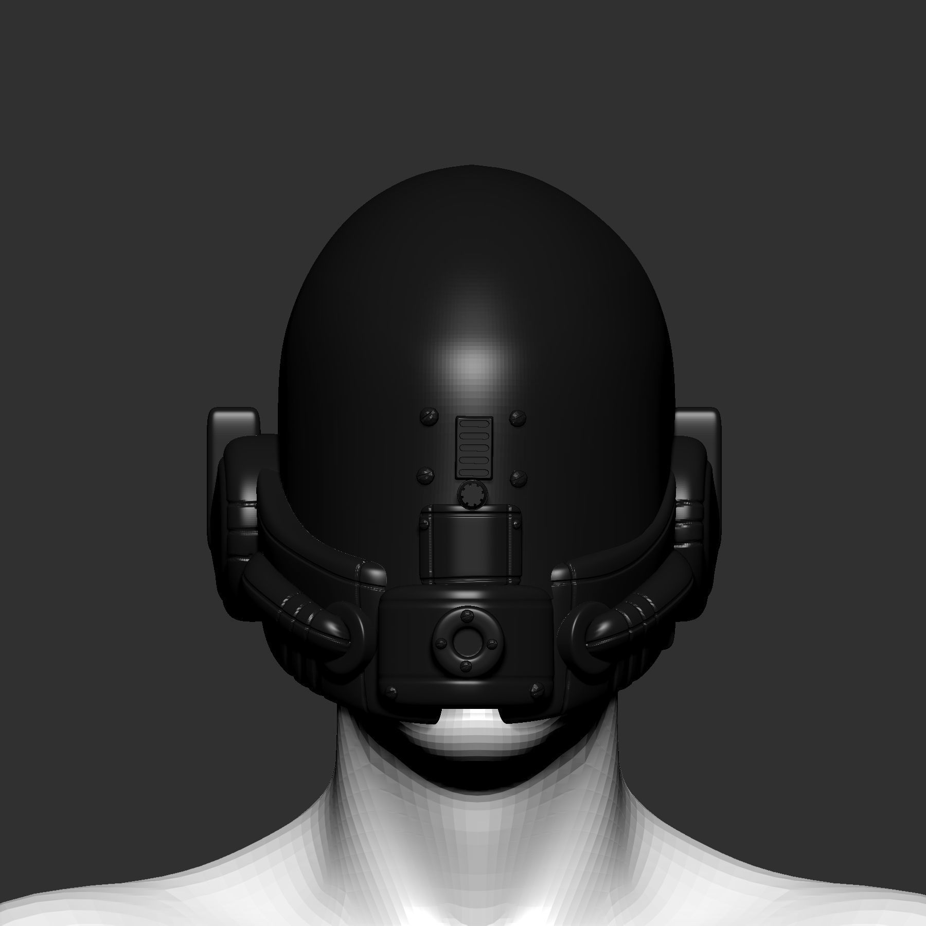 helmet high poly sculpt 3d printable 3D model_1