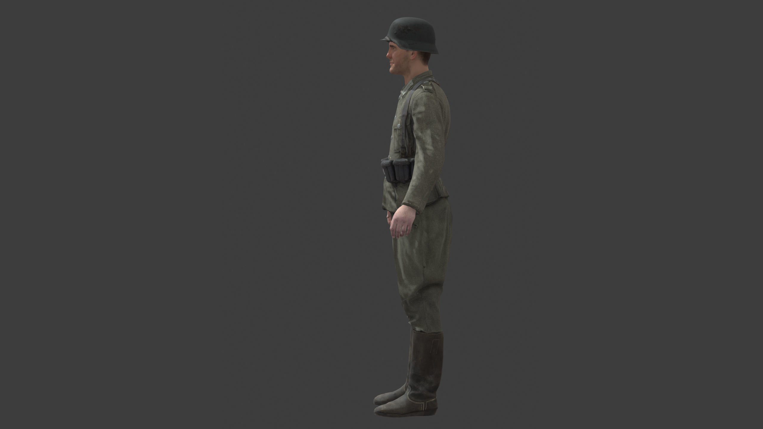 German Soldier Rig - WW2 Scanned Asset Pack Low-poly 3D model_6