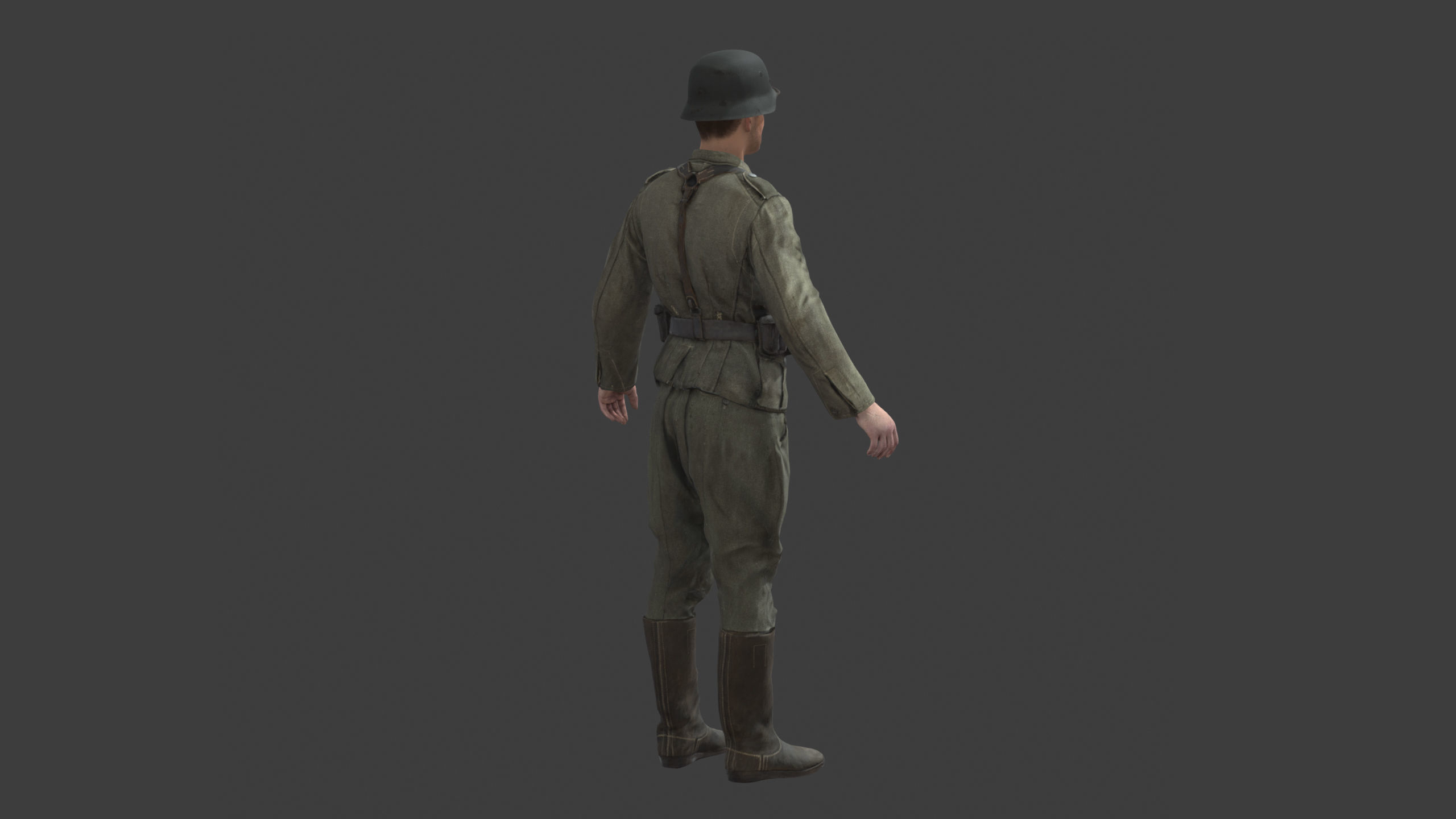 German Soldier Rig - WW2 Scanned Asset Pack Low-poly 3D model_13