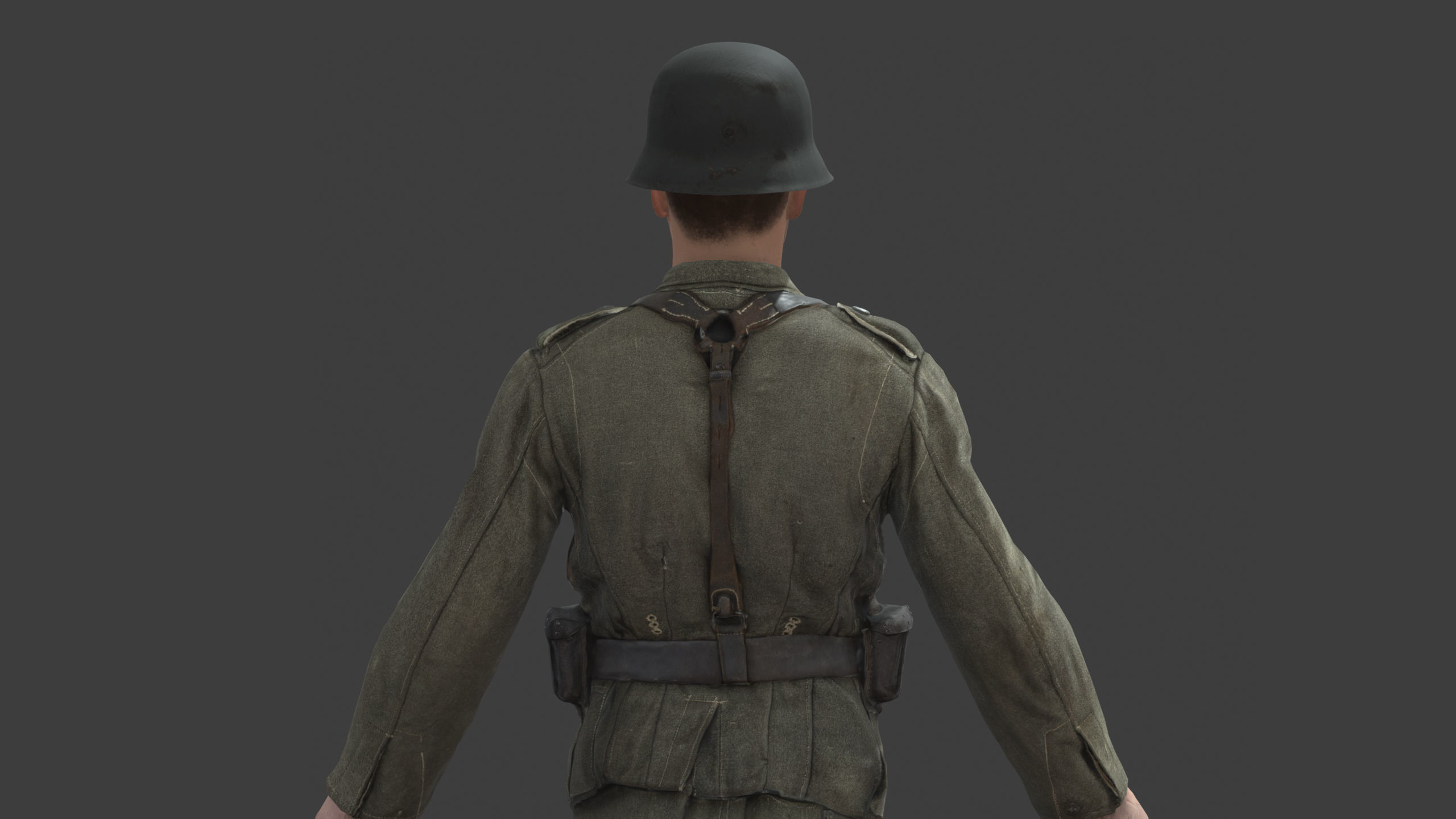 German Soldier Rig - WW2 Scanned Asset Pack Low-poly 3D model_4