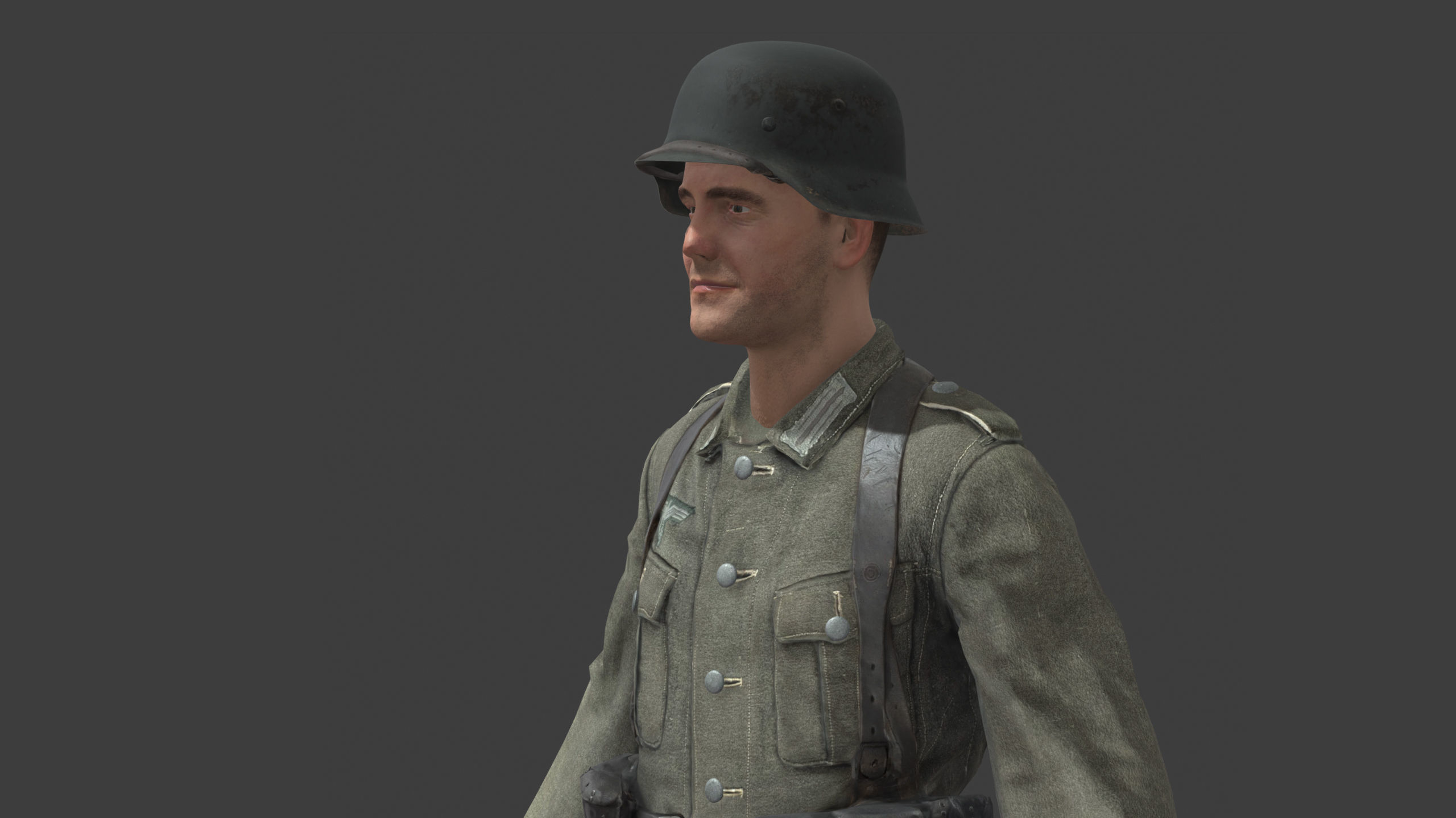 German Soldier Rig - WW2 Scanned Asset Pack Low-poly 3D model_5