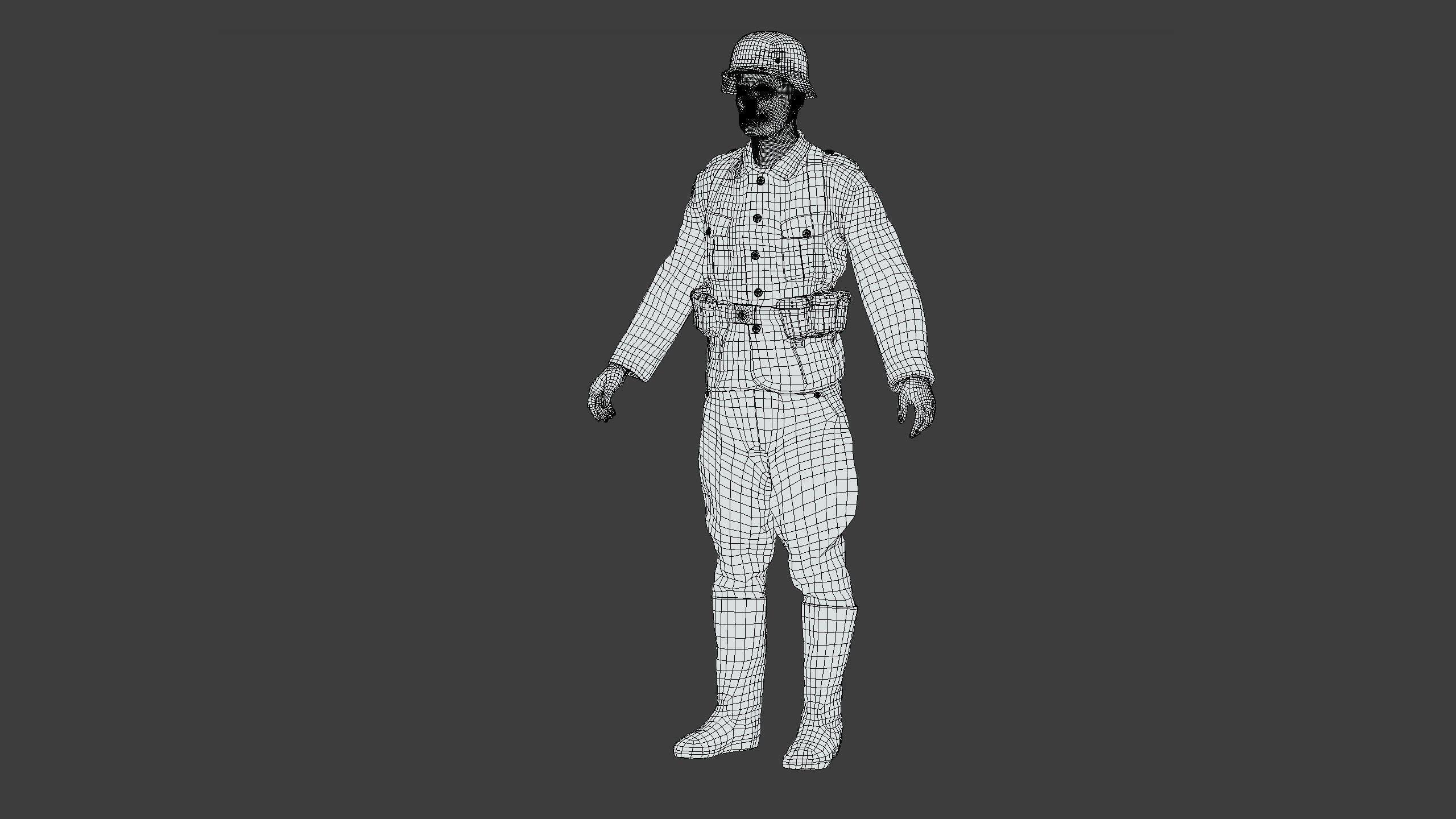 German Soldier Rig - WW2 Scanned Asset Pack Low-poly 3D model_8