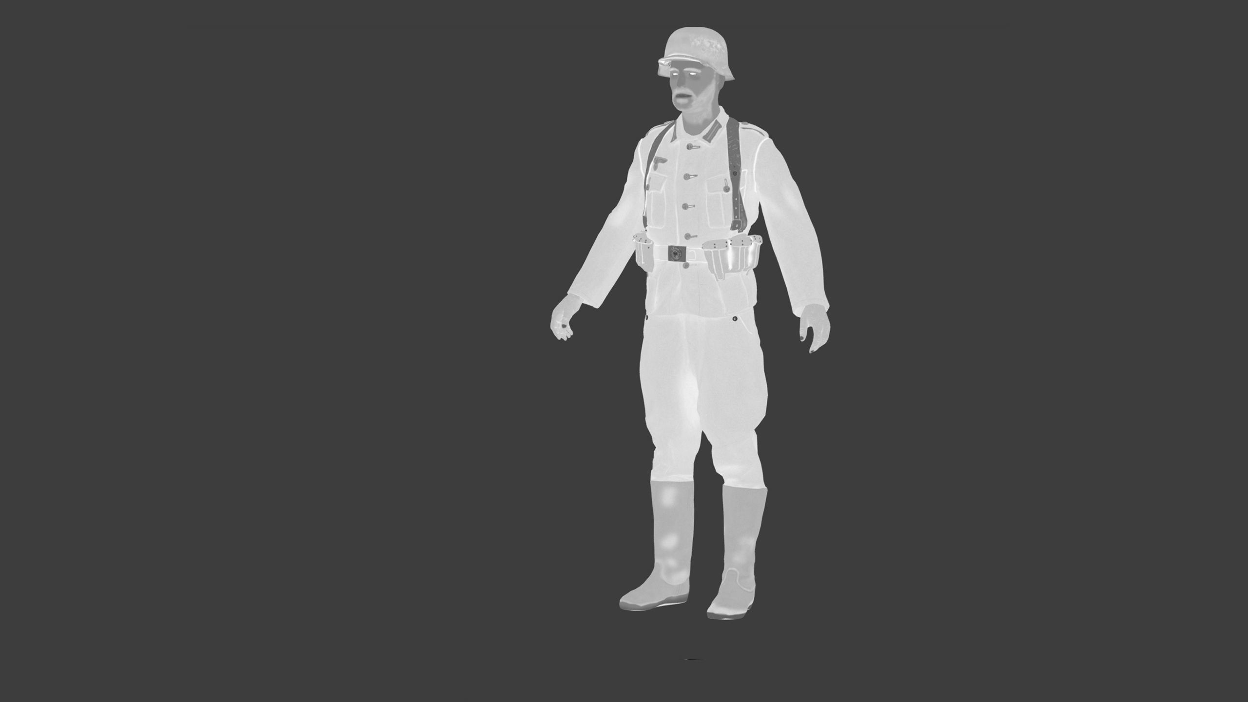 German Soldier Rig - WW2 Scanned Asset Pack Low-poly 3D model_9