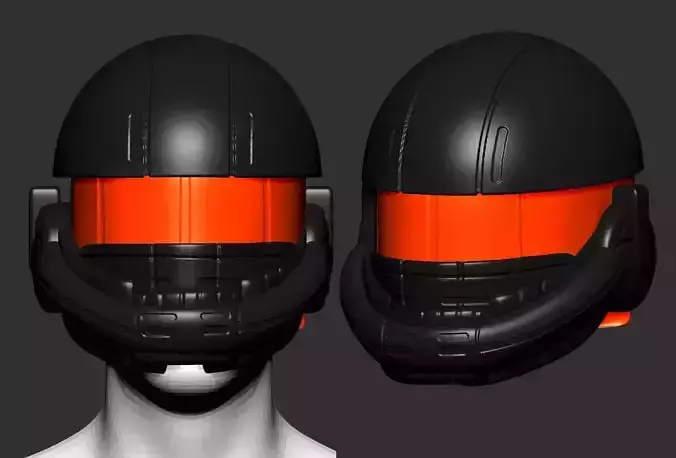 helmet high poly sculpt 3d printable ver 7 3D model