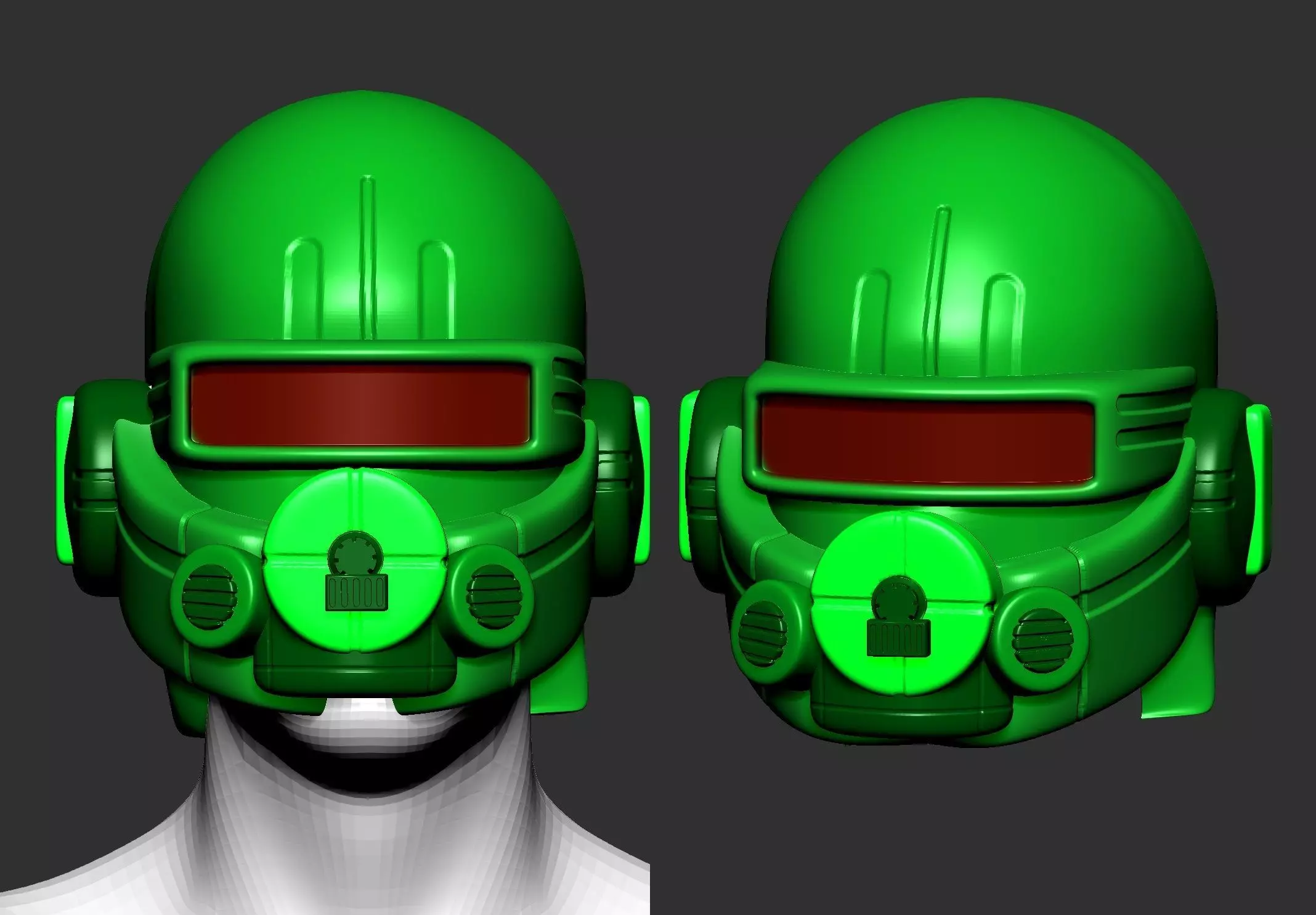 High quality scifi helmet high poly sculpt ver 4 3d printable  3D model_0