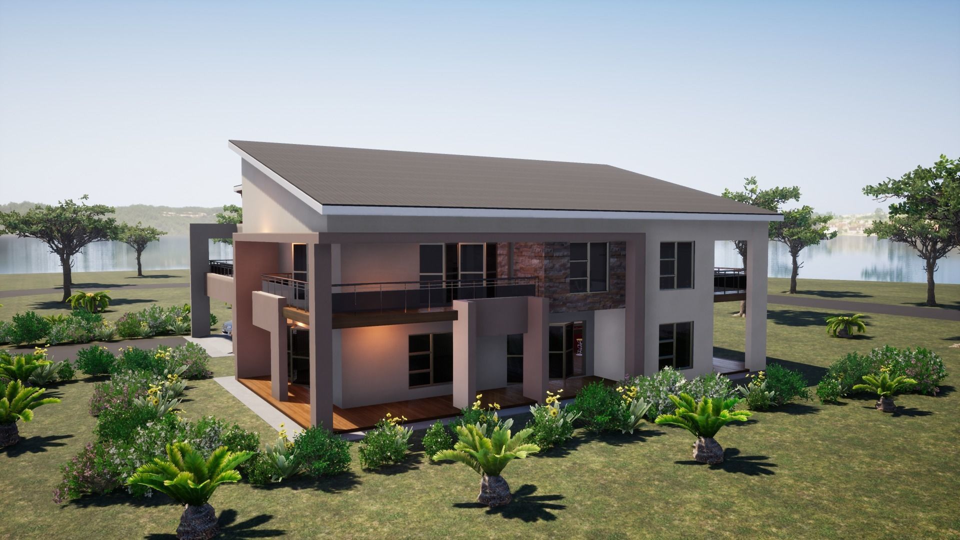 Proposed four bedroom house with maidroom 3D model_7