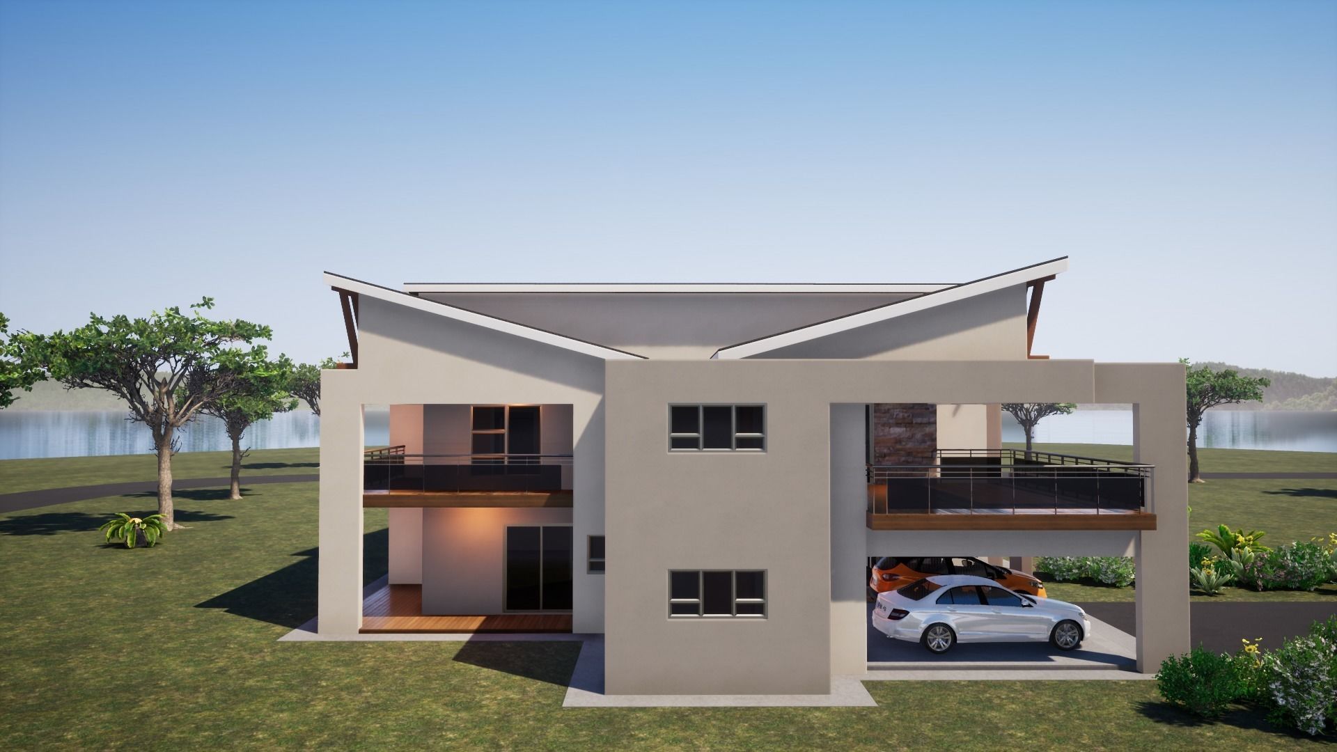 Proposed four bedroom house with maidroom 3D model_3