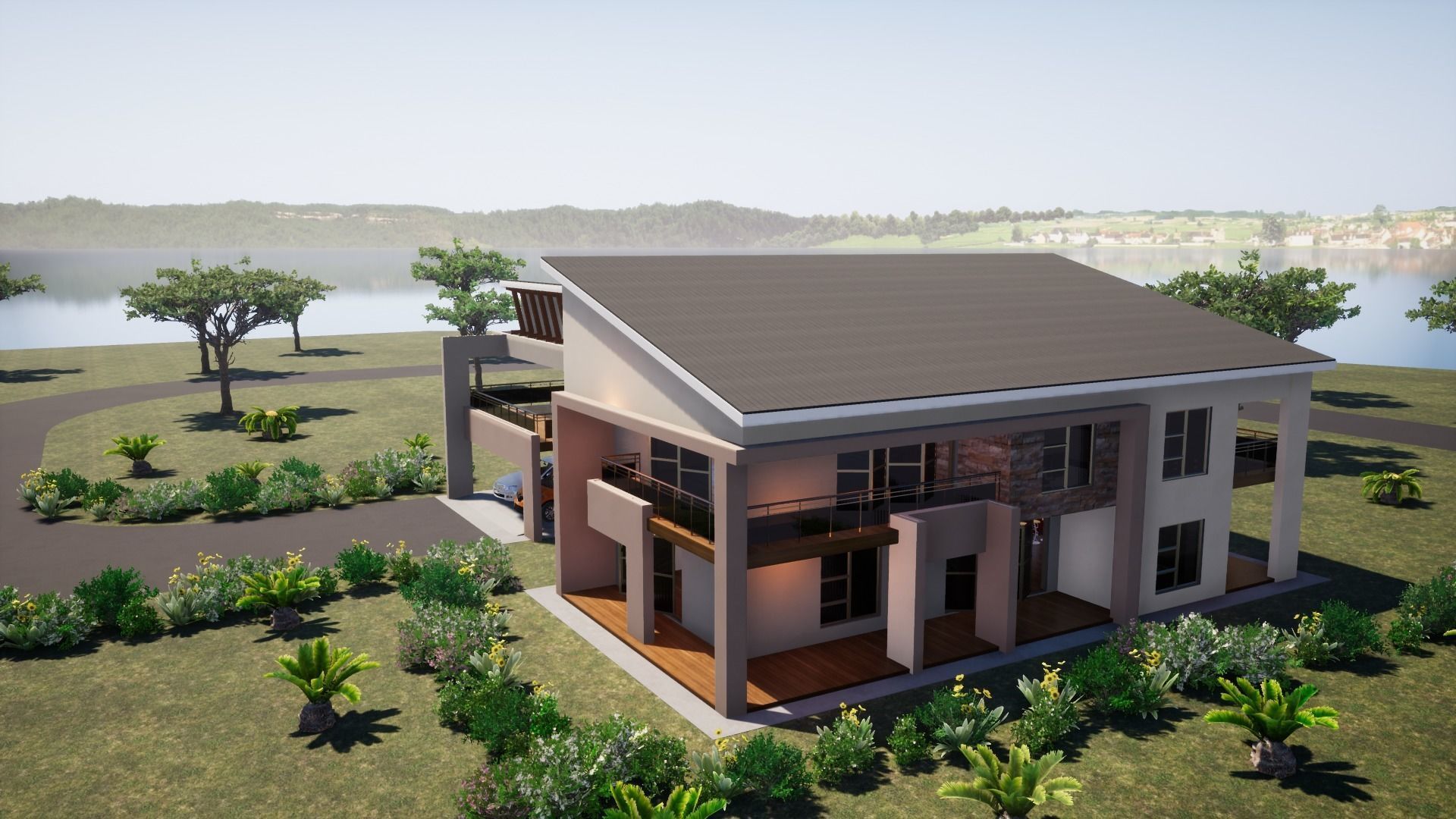 Proposed four bedroom house with maidroom 3D model_5