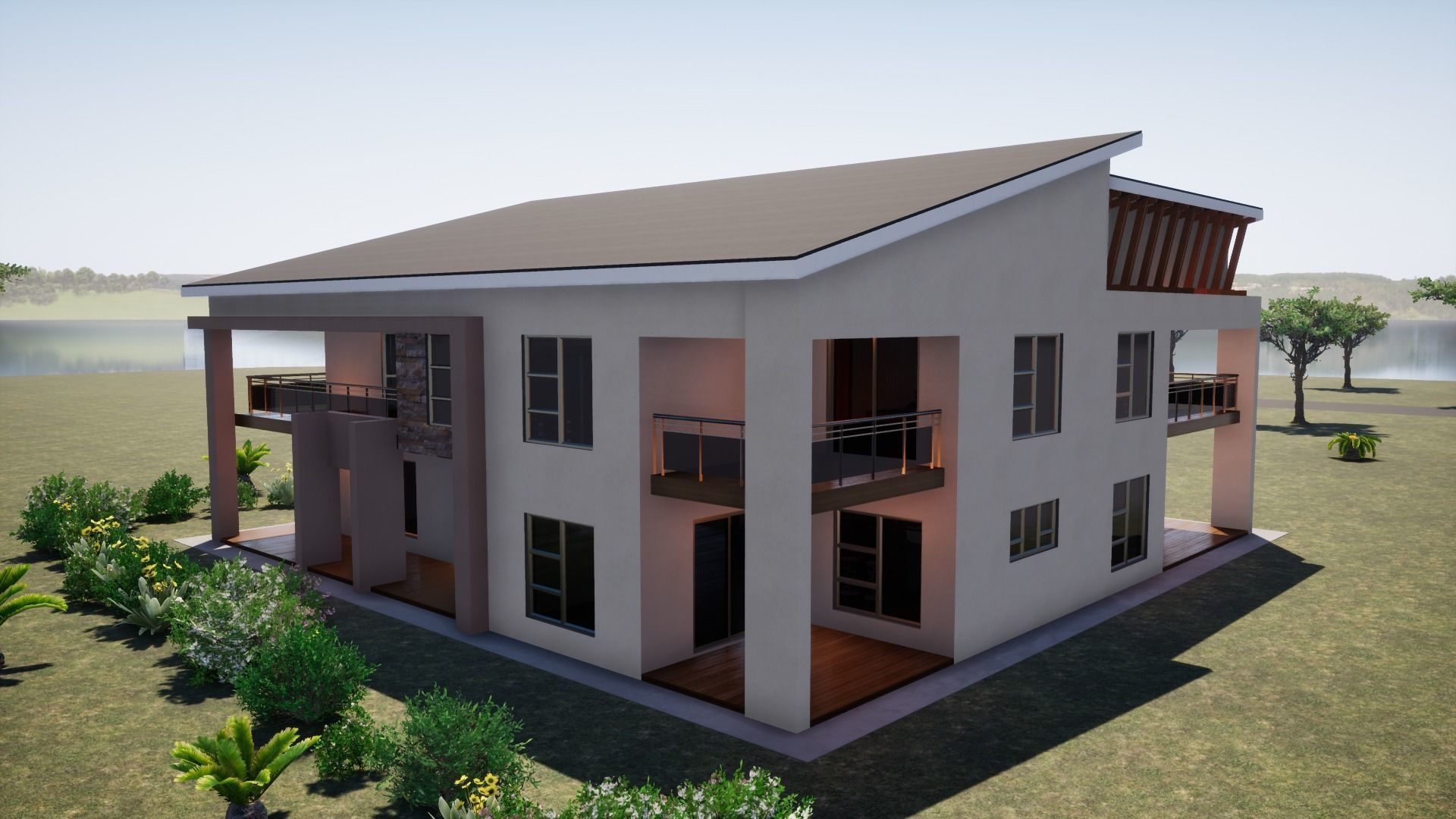 Proposed four bedroom house with maidroom 3D model_8
