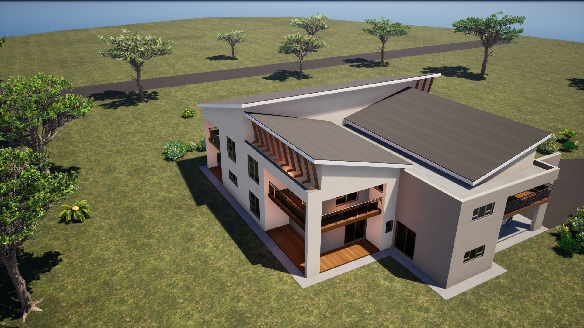 Proposed four bedroom house with maidroom 3D model_10