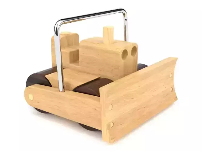 Wooden toy bulldozer 09