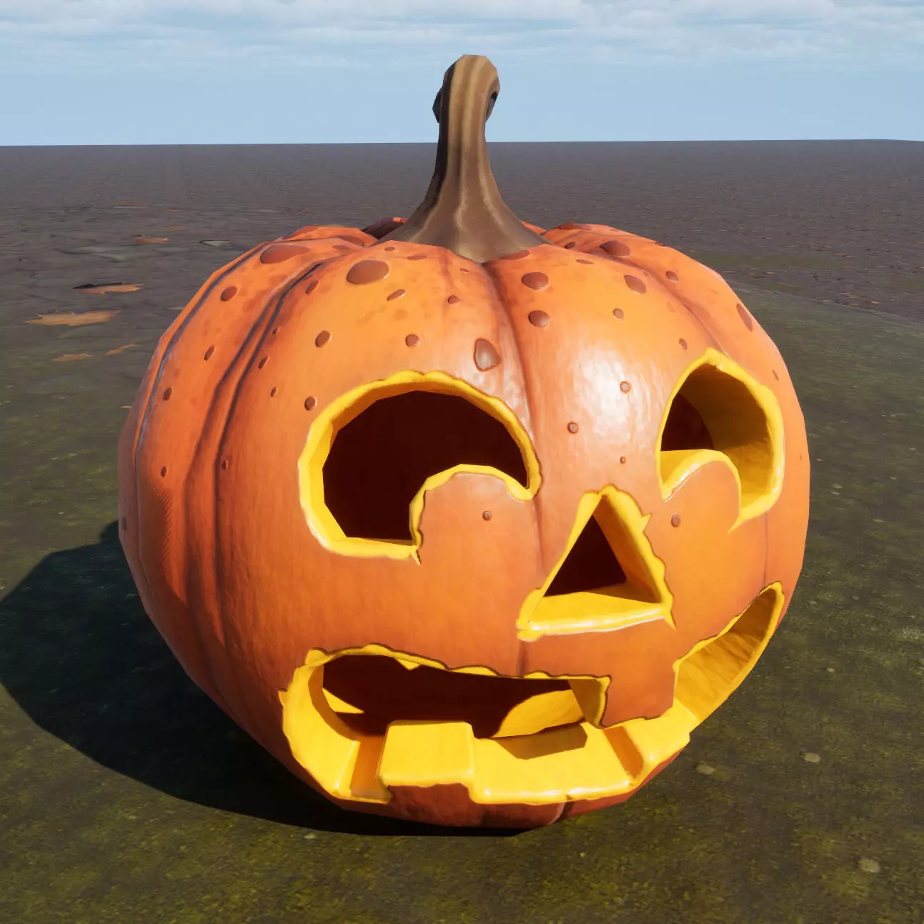 Helloween pumpkin V1 Low-poly 3D model_0
