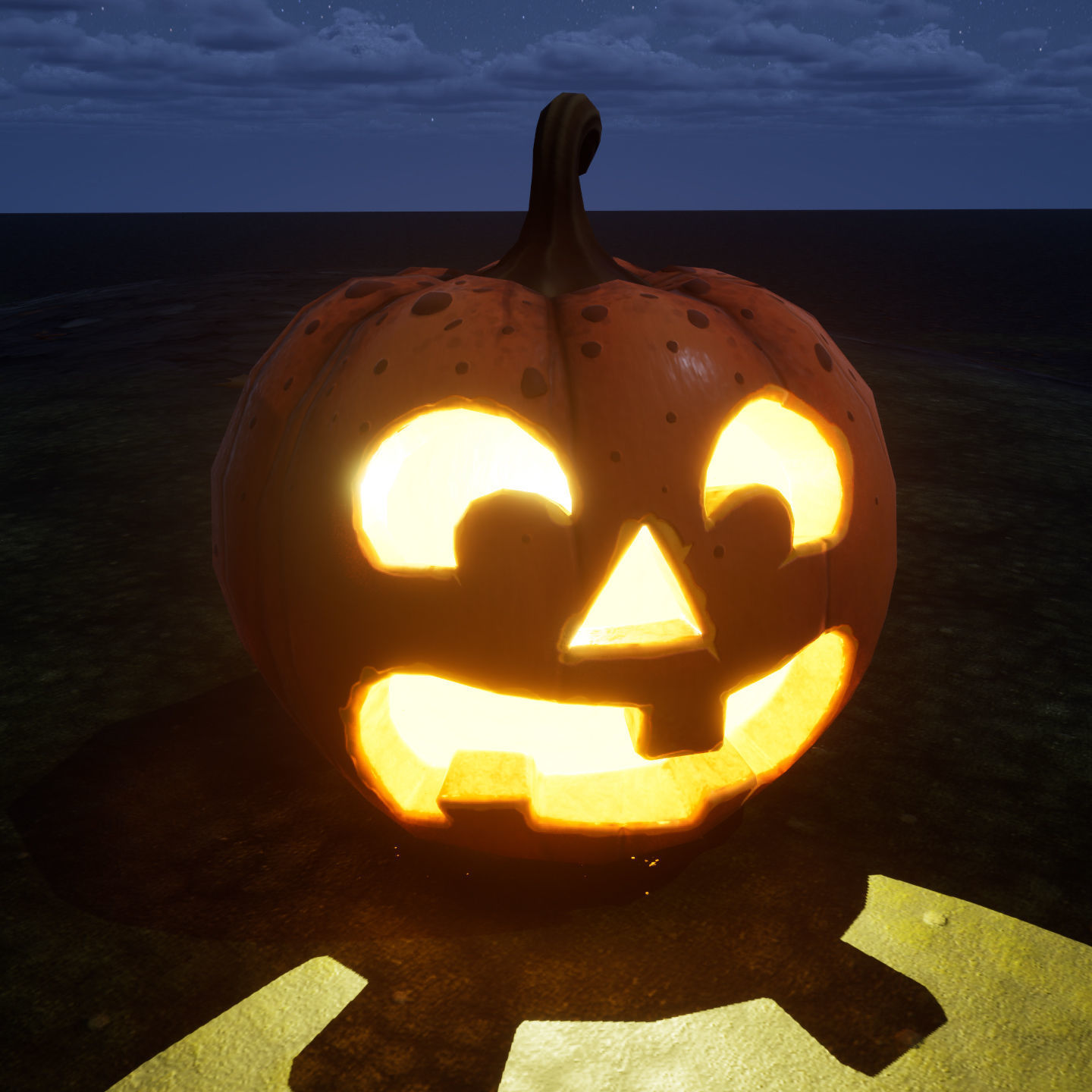 Helloween pumpkin V1 Low-poly 3D model_3