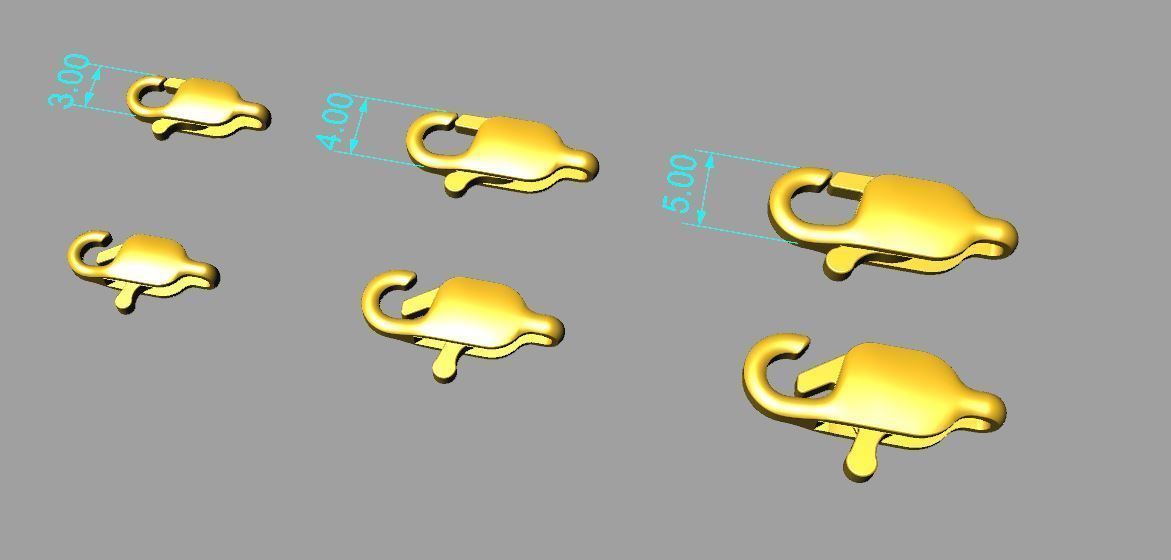 Lock chain bracelet wristband LOBSTER CLASPS parrot lock 3D print model_5