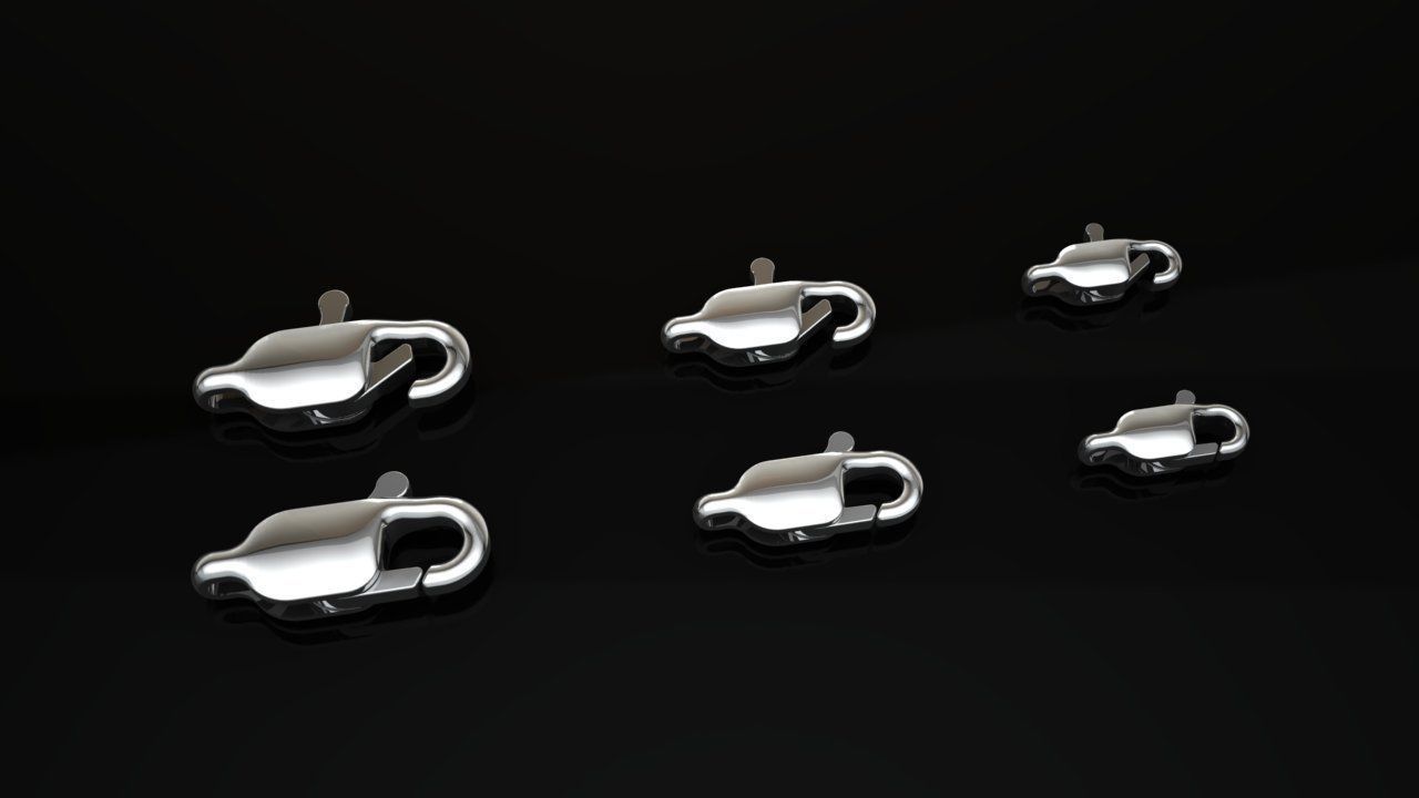 Lock chain bracelet wristband LOBSTER CLASPS parrot lock 3D print model_3