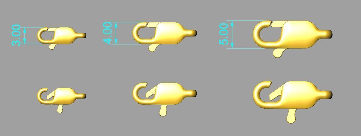 Lock chain bracelet wristband LOBSTER CLASPS parrot lock 3D print model_4