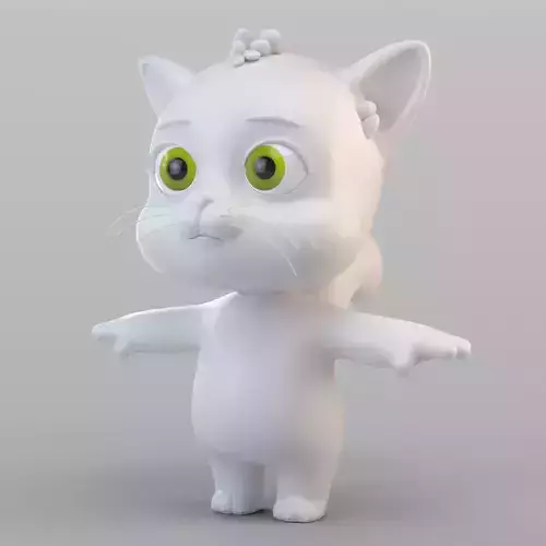 Cartoon Biped Cat 3D model