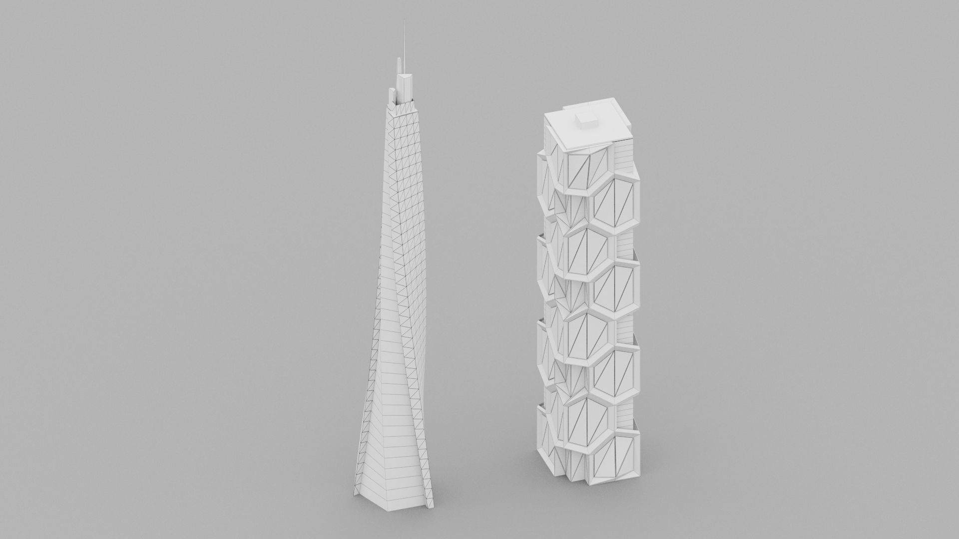 Futuristic sci-fi buildings kit 3D model_28