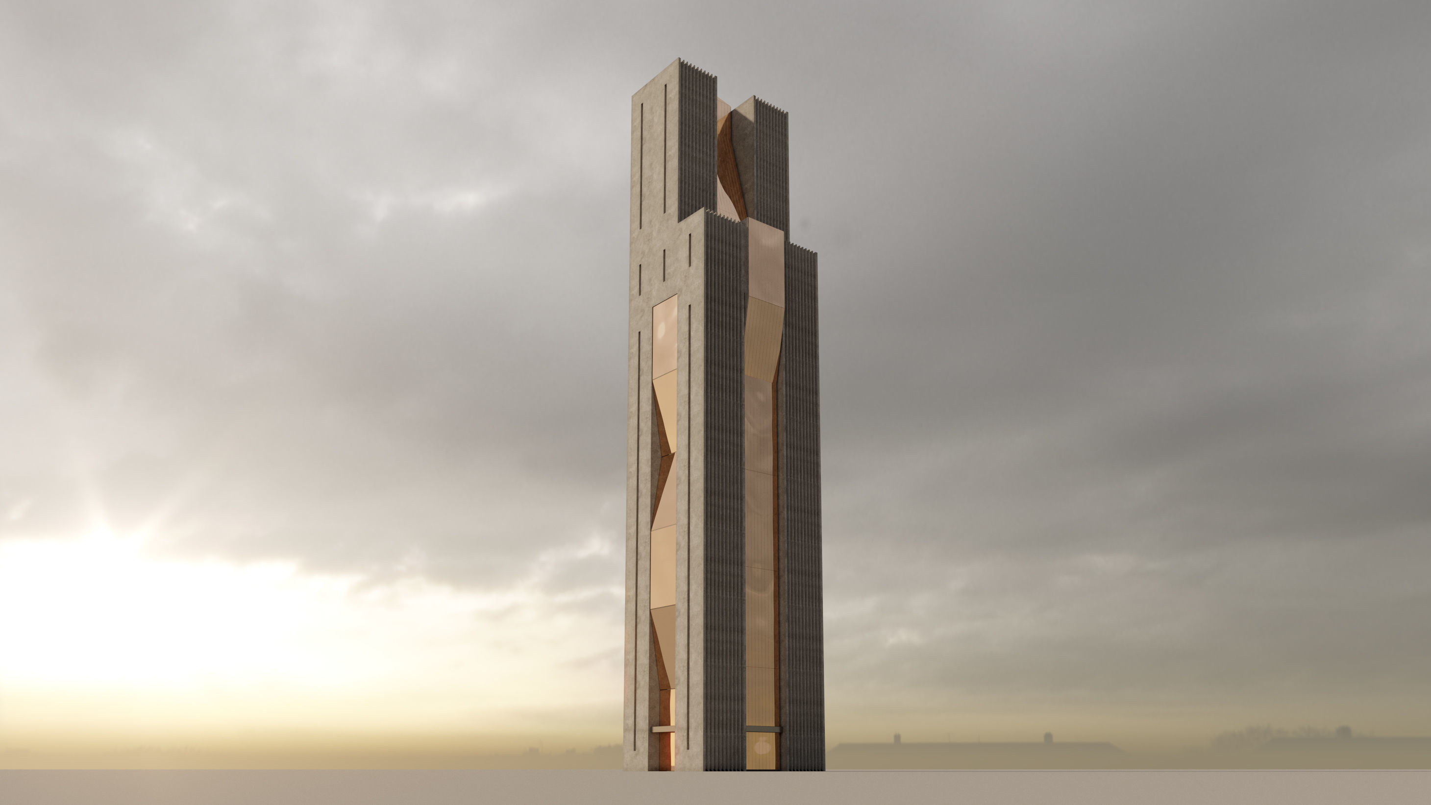 Futuristic sci-fi buildings kit 3D model_14