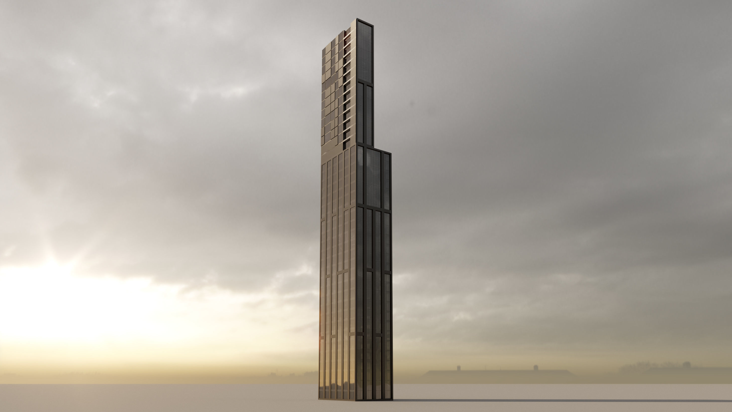 Futuristic sci-fi buildings kit 3D model_10