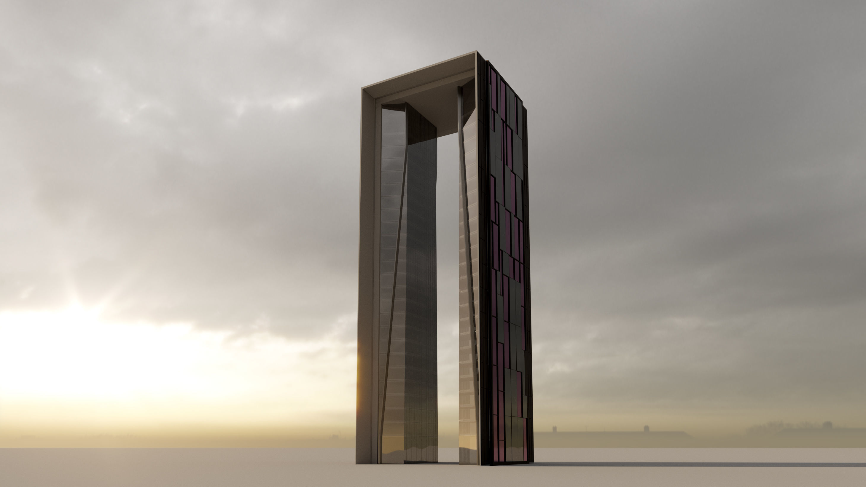Futuristic sci-fi buildings kit 3D model_15