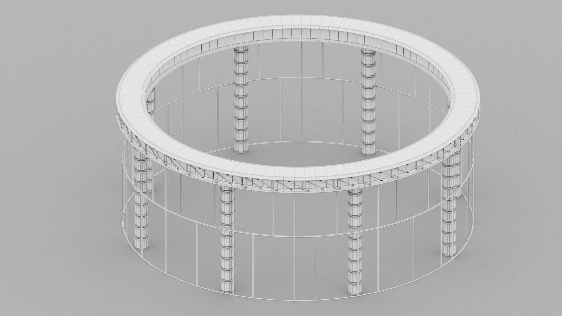 Futuristic sci-fi buildings kit 3D model_23