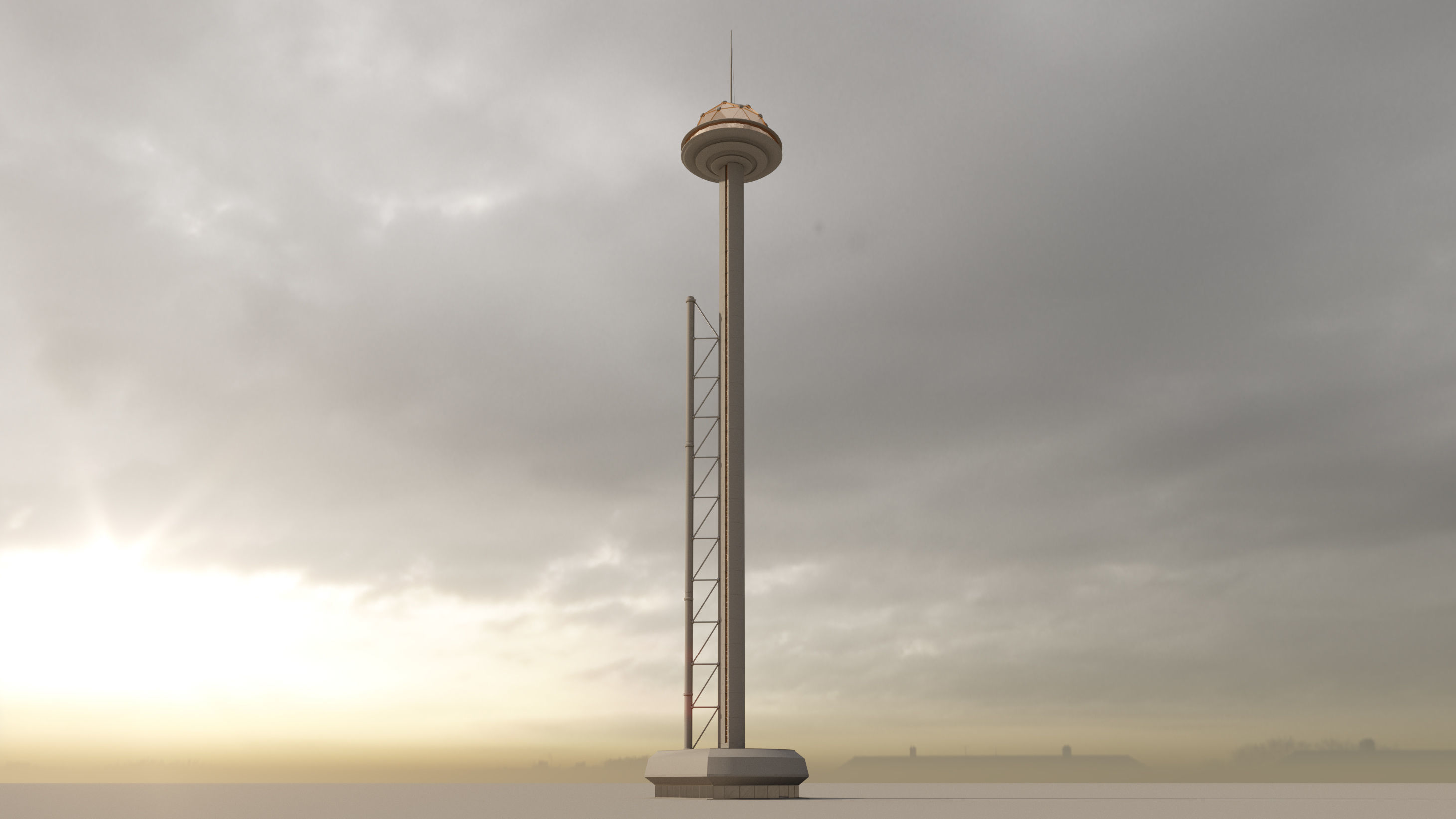 Futuristic sci-fi buildings kit 3D model_13