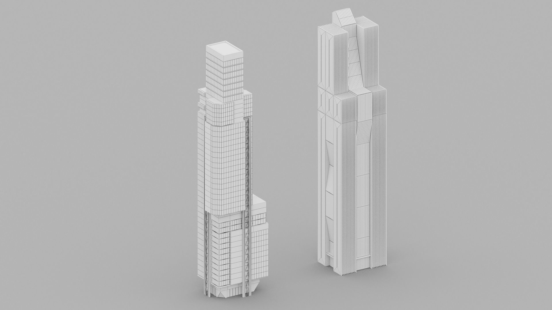 Futuristic sci-fi buildings kit 3D model_31