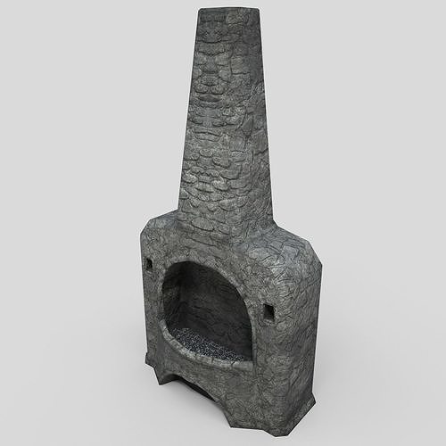 Medieval oven Low-poly 3D model