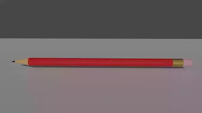 Low-poly pencil 3D model Free low-poly 3D model
