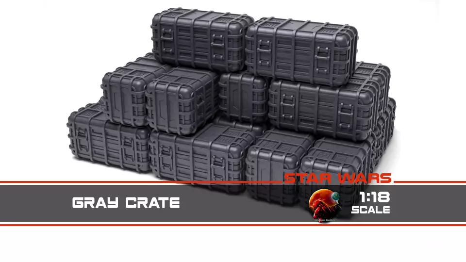 Star Wars Gray Crate 1-18 scale Kenner Hasbro  Free 3D print model_0