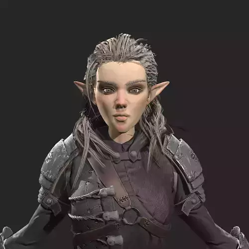 Elf Archer Free low-poly 3D model