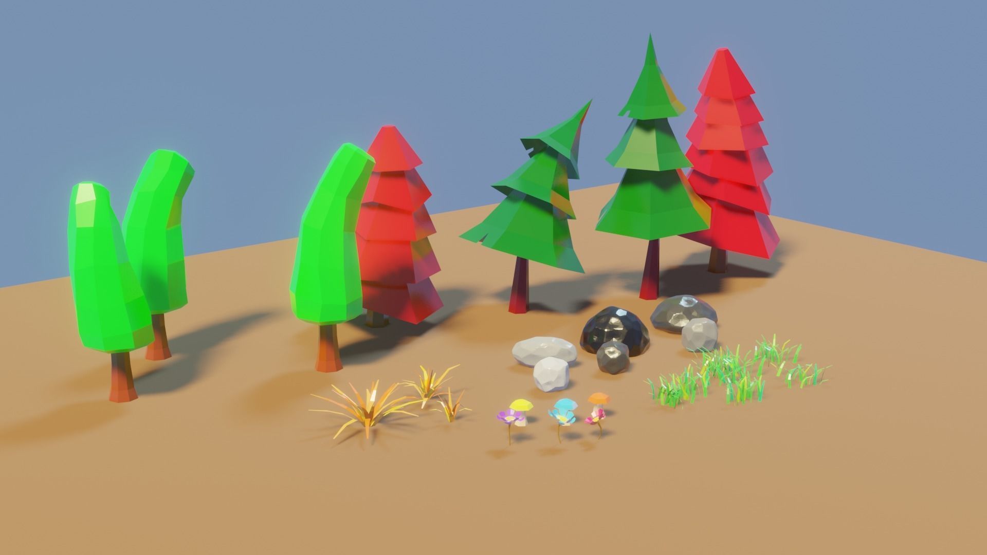 Lowpoly nature pack Free low-poly 3D model_3