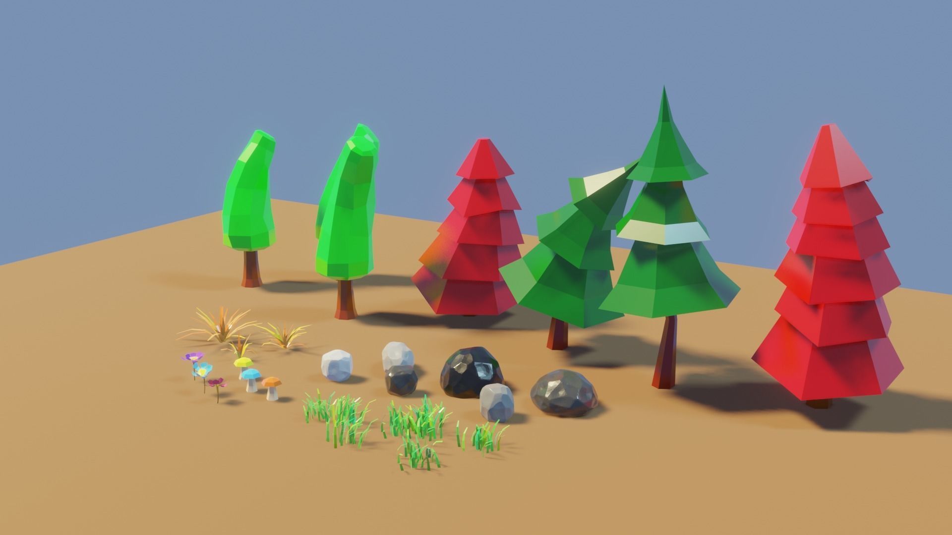 Lowpoly nature pack Free low-poly 3D model_2