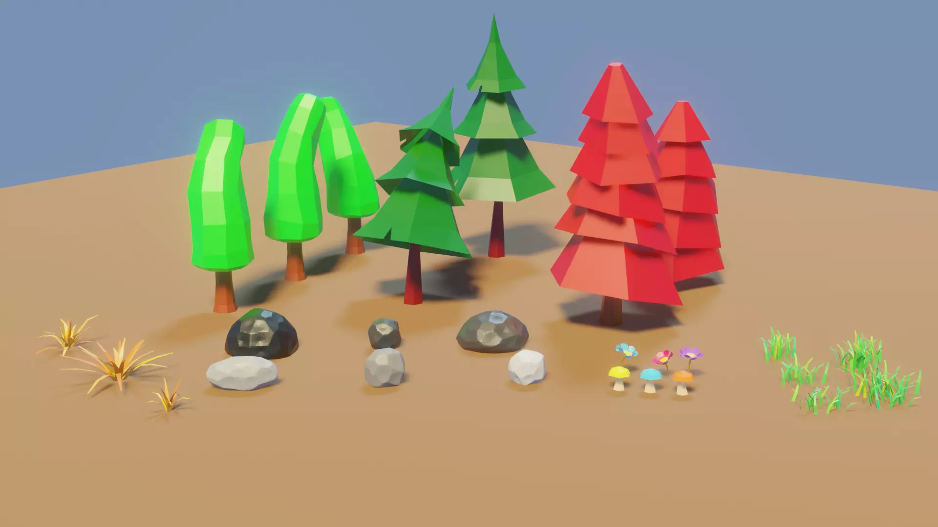 Lowpoly nature pack Free low-poly 3D model_0