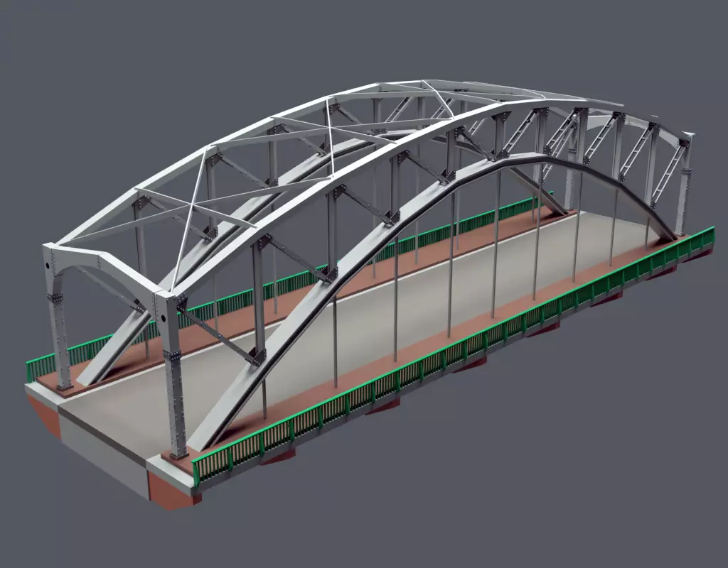 Bridge Muxranski LP Low-poly 3D model_0