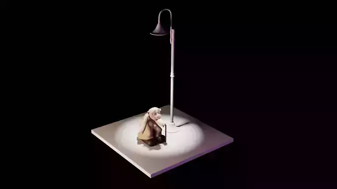 Cartoon old man 3D character