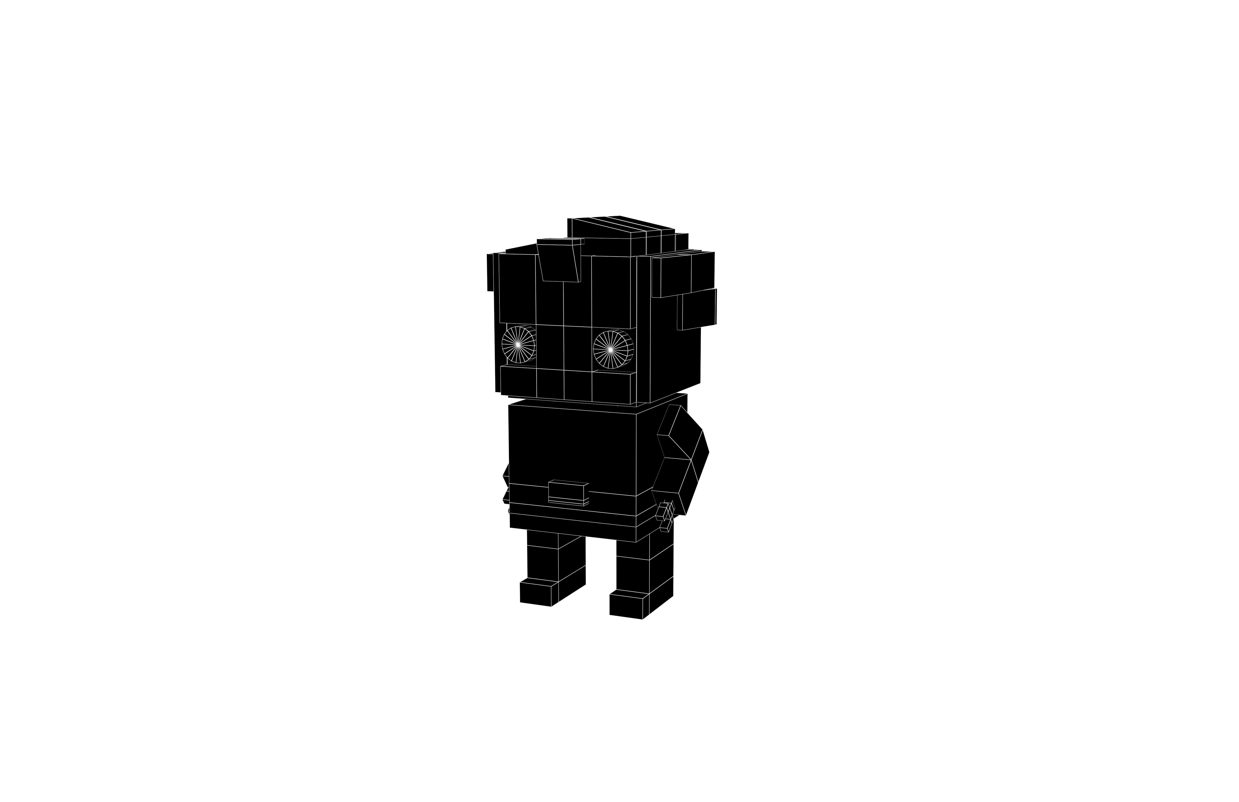 Brick HeadZ 0002 Superman Low-poly 3D model_6