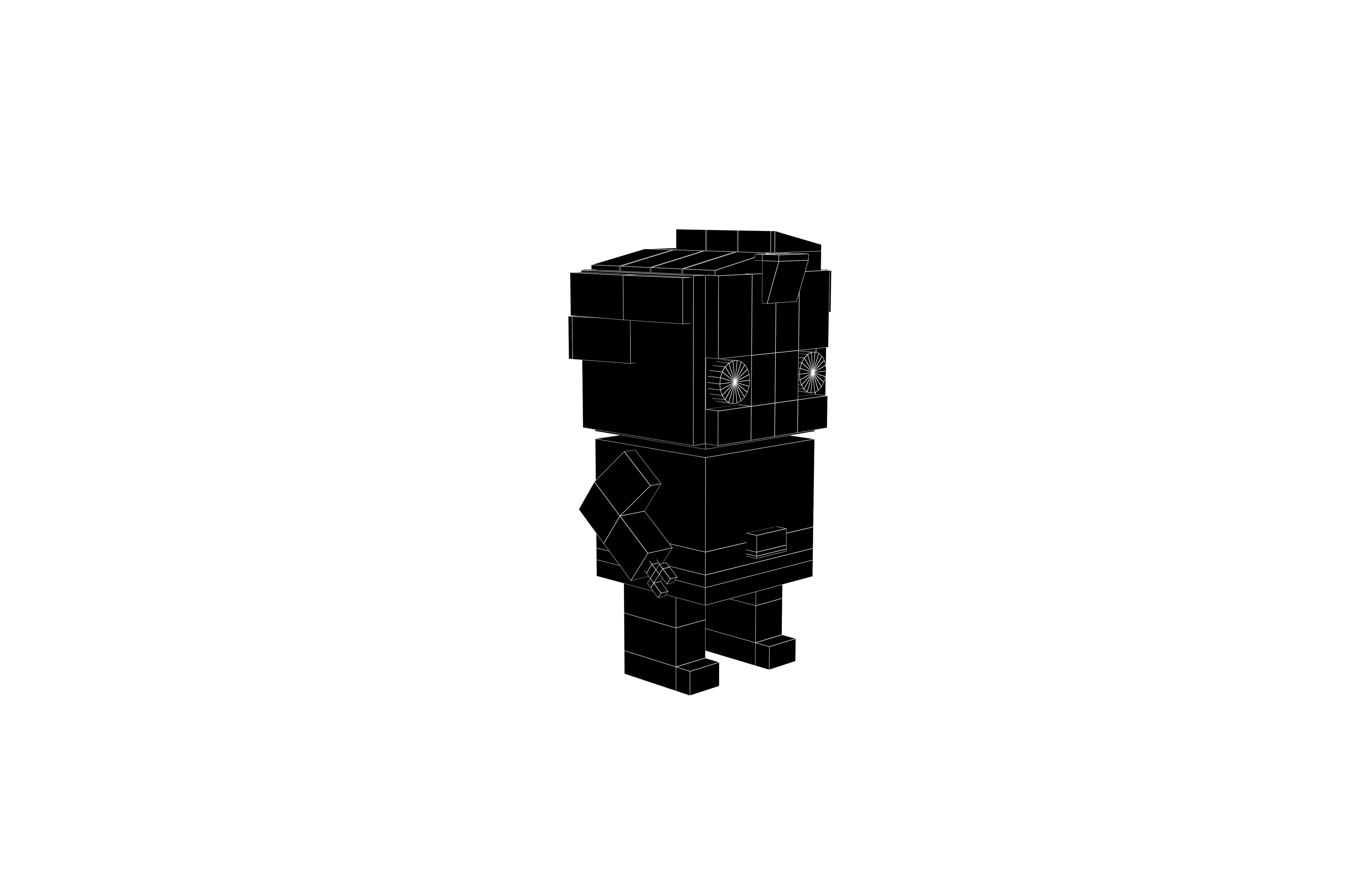 Brick HeadZ 0002 Superman Low-poly 3D model_7