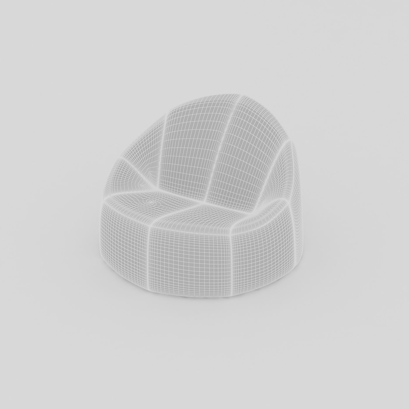ARMCHAIR lounge chair in orange 3D model_3
